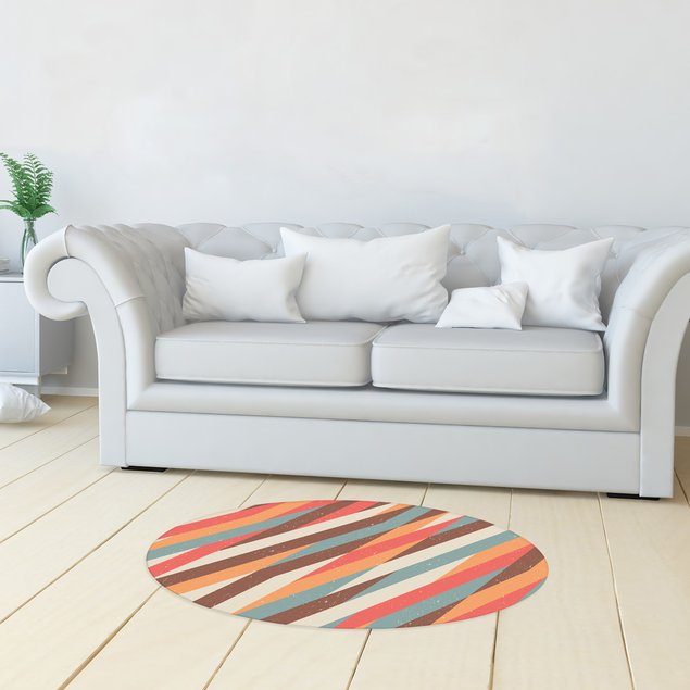 tapete oval decorativo listrado colorido tpov0017 4