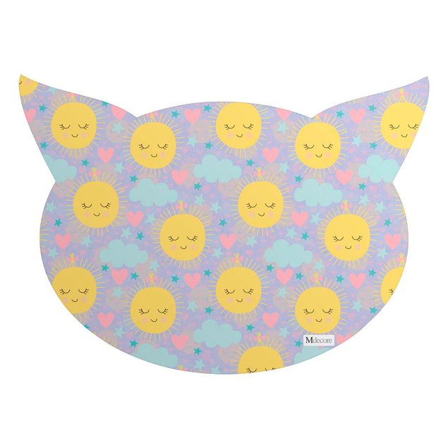 tapete pet cabeca gato sol nuvem colorido mdecore pet2203
